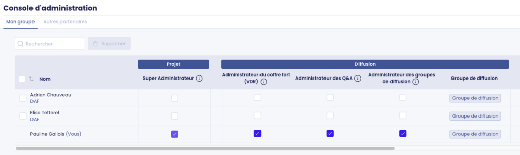 Console d'administration